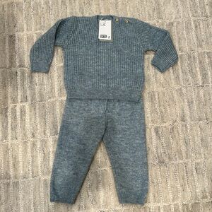 H+M Blue Knit Baby Boy Set